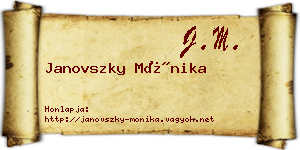 Janovszky Mónika névjegykártya